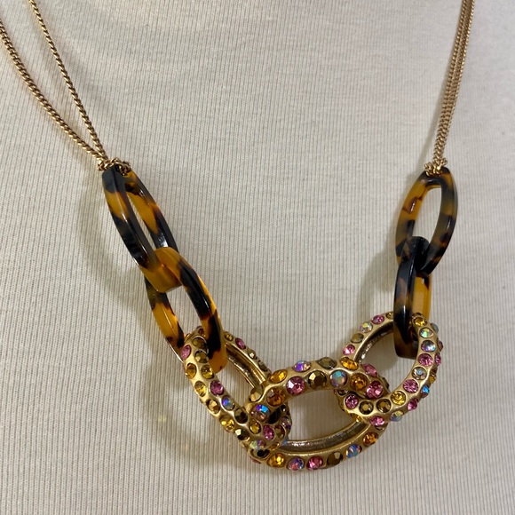 J. Crew Jewelry - J. Crew necklace gold, tortoise shell & gemstone